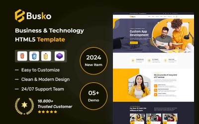 Busko – HTML5-sjabloon voor bedrijven en technologie