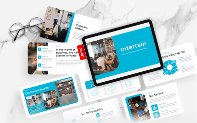 Intertain – Modelo de PowerPoint de perfil da empresa