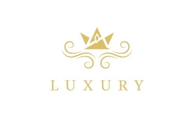 Királyi korona vektor ikon logó sablon luxus üzleti.