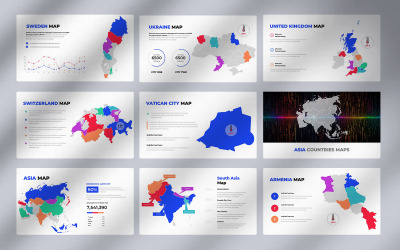 Mapa světa | Šablona hlavní prezentace mapy všech zemí
