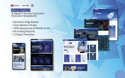 Mercer Digital - An IT Solution &amp;amp; Service Elementor Template Kit