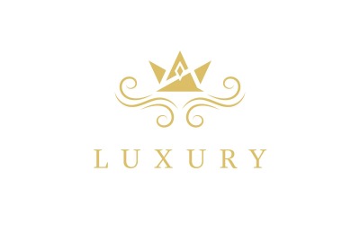 Royal crown vector icon logo template for luxury business.