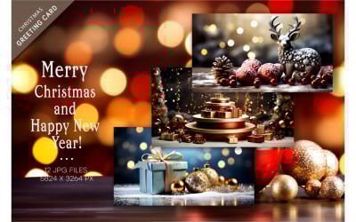 豪华圣诞背景。圣诞贺卡。