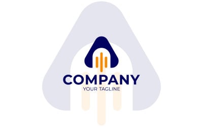 Lettre A logo audio et sonore avec casque
