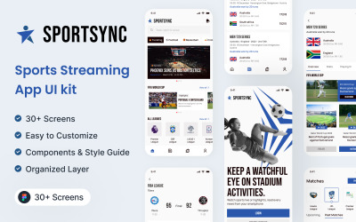 Sportsync - Kit de UI do aplicativo de streaming de esportes