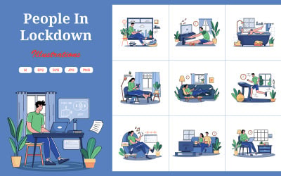 M658_People In Lockdown Illustration Pack