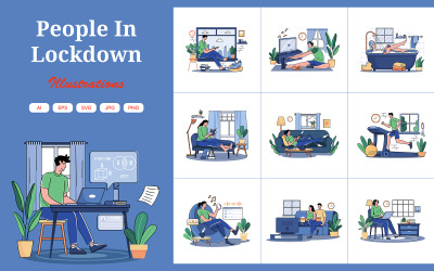 M658_People In Lockdown Ilustrace Pack