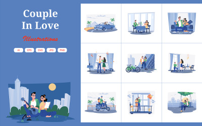 M667_Pár zamilovaných Ilustrace Pack