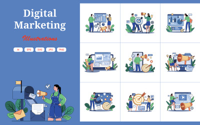 M675_Digital Marketing Ilustrace Pack 1