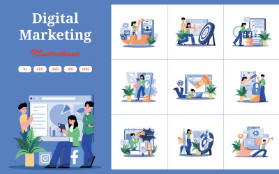 M677_Digital Marketing-illustratiepakket