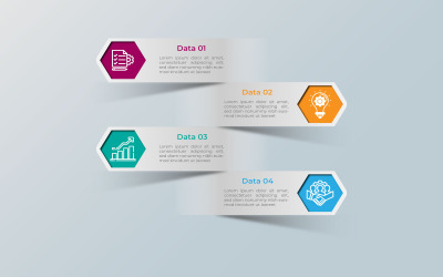 Çokgen stili basit infografik eleman şablon tasarımı.