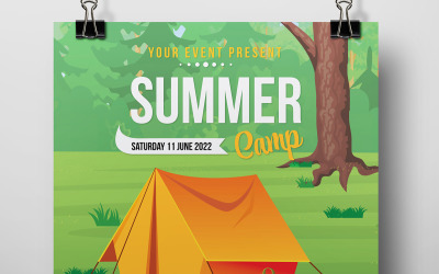 Diseño de folletos del campamento de verano