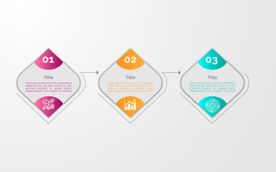 Trzyetapowy projekt szablonu elementu infografiki wektorowej.