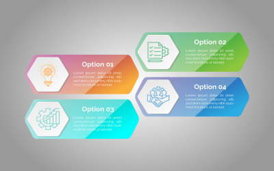 Design semplice del modello di infografica lucida poligonale