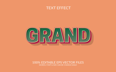 Gran diseño de plantilla de efecto de texto 3d Eps vectoriales editables
