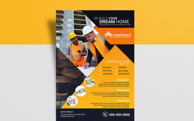Modèle de flyer imprimable pour entreprise de construction
