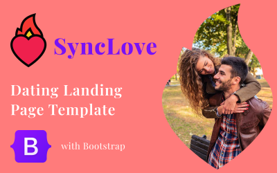 Modèle de page de destination Sync Love : Élevez votre jeu de rencontres avec le cœur frappant