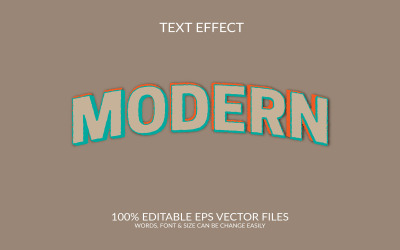 Современный 3D редактируемый векторный шаблон текстового эффекта Eps