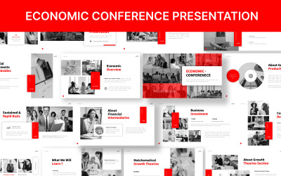 Apresentação Modelo de slide do Google para conferência econômica