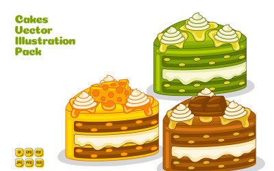 Pakiet ilustracji wektorowych ciasta #05