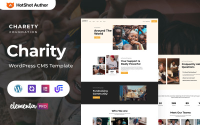 Charety - Tema WordPress Elementor de caridade e doação