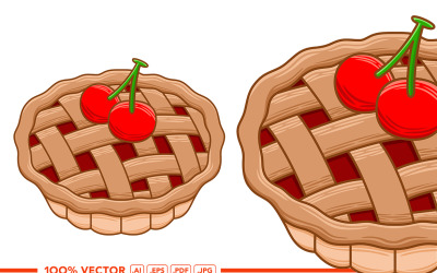 Cherry Pie Vector i platt designstil