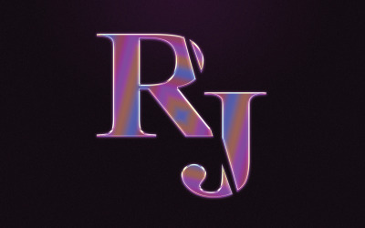 Design elegante de modelo de logotipo de carta RJ