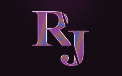 Elegante RJ brief sjabloon embleemontwerp