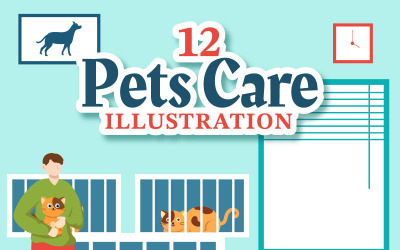 12 Ilustração de cuidados com animais de estimação