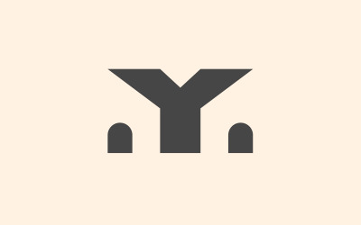 Modèle de conception de logo de maison minimal de lettre Y