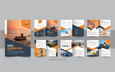 Modello di progettazione brochure di viaggio o layout di progettazione rivista di viaggio