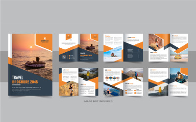 Modello di progettazione brochure di viaggio o layout di rivista di viaggio