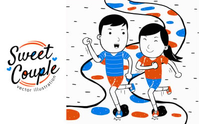 Sweet Couple Vector Illustration #03
