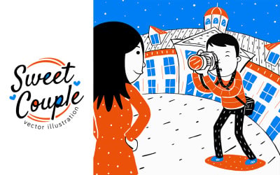 Illustrazione vettoriale di coppia dolce #17
