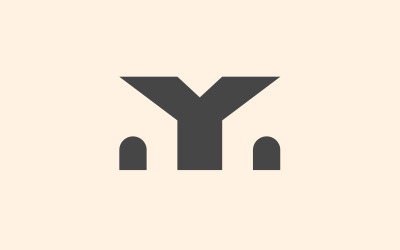 Y-bokstavsdesignmall för minimal huslogotyp