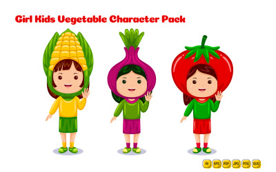 Mädchen-Kinder-Gemüse-Charakter-Kostüm Nr. 01