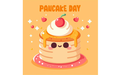 Illustrazione del giorno del pancake piatto