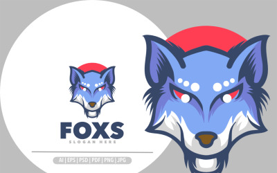 Ilustração do design do logotipo do mascote lobo raposa