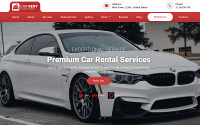 Rento – Autókölcsönző többcélú reszponzív webhelysablon
