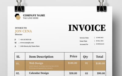 Corporate Invoice Design Layout