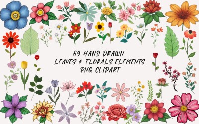 Hand Drawn Leaves &amp;amp; Floral Clipart