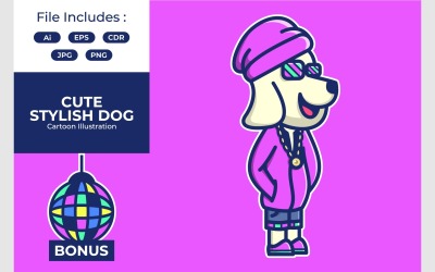 Illustrazione sveglia del fumetto del cucciolo di cane