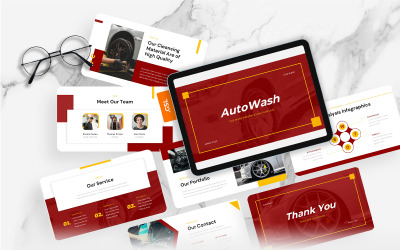 AutoWash — szablon prezentacji Google dotyczący myjni samochodowej