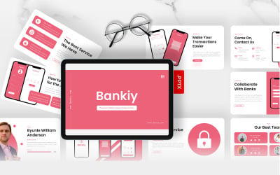 Bankiy - Modelo de PowerPoint de aplicativos móveis de pagamento