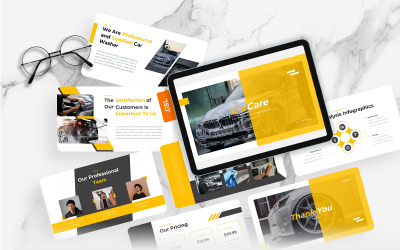 CarCare – Autómosó Google Slides sablon