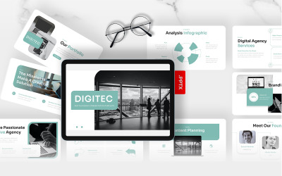 Digitec - PowerPoint-sjabloon voor digitaal bureau