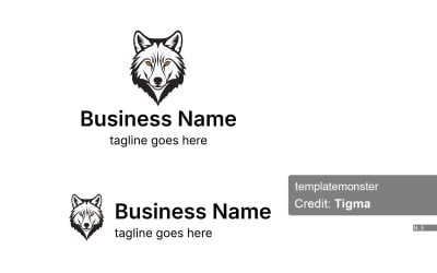 Czarno-białe logo wilka: przyciągający wzrok design