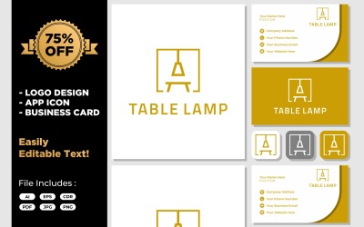 Diseño de logotipo de lámpara de mesa de muebles