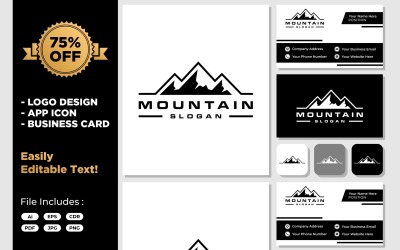 Дизайн логотипу значок гірський краєвид