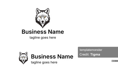 Logotipo do lobo preto e branco: design atraente